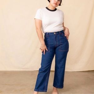 Denim carpenter pants